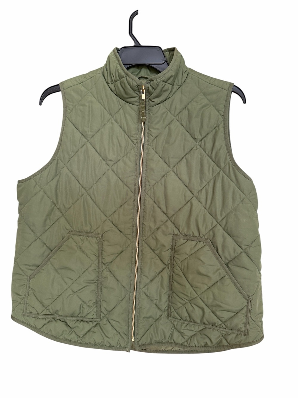 J. Crew green quilted vest 2X
